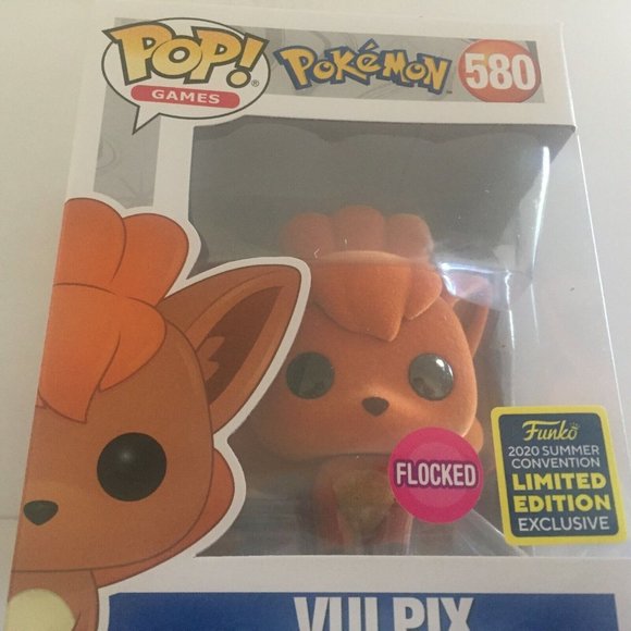 NEW 2020 SDCC Shared Exclusive Pokemon Vulpix Flocked Funko Pop Figure #580 - Picture 3 of 8